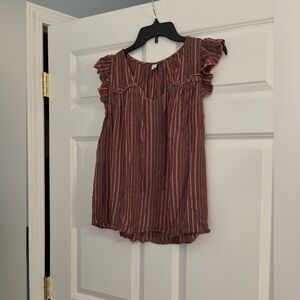 Old Navy Pink Striped Blouse